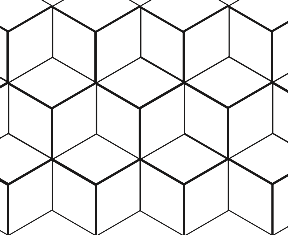 schematische Darstellung von Bienenwabenzellen
